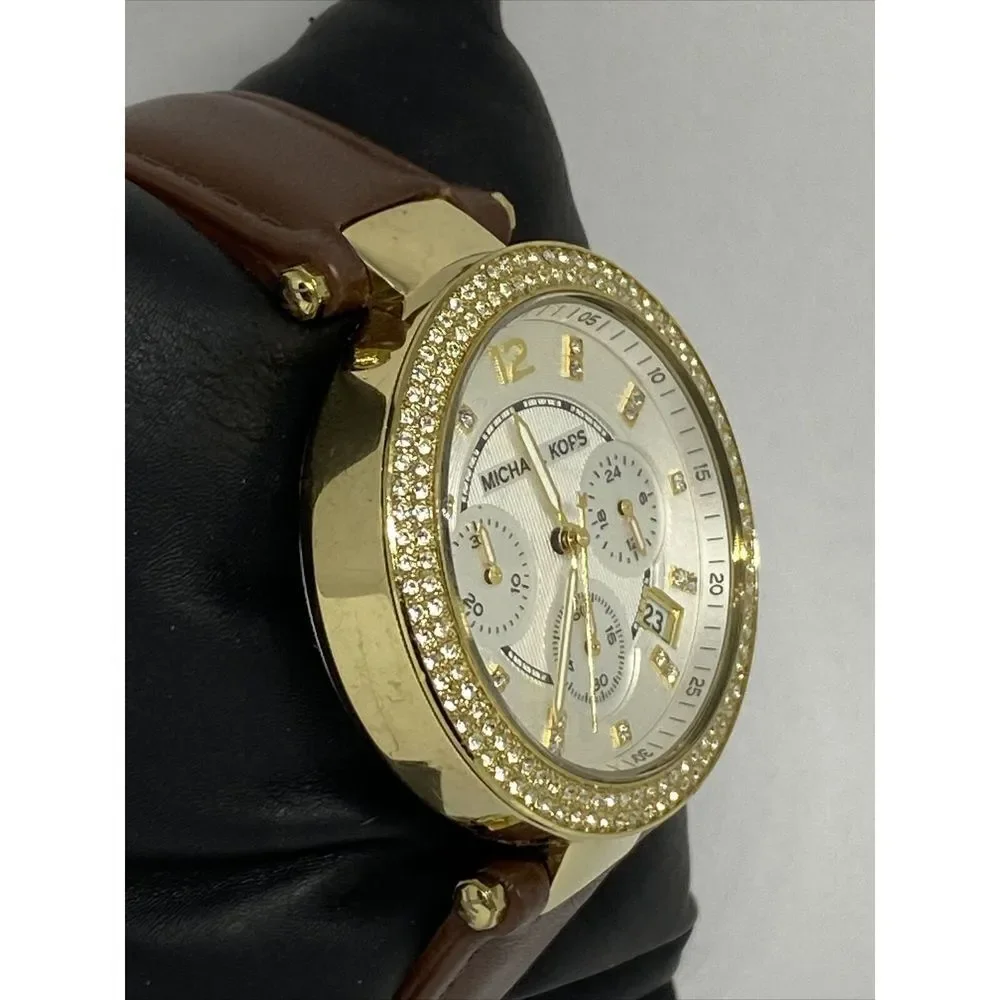 Michael Kors Parker MK-5354 Women's Brown Leather Analog Dial Quartz Watch VK445